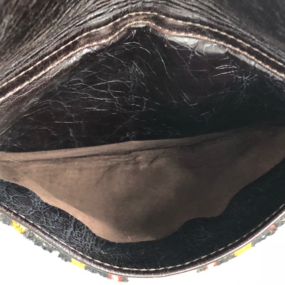 Calleen Cordero Cracked Brown Leather Belt Bag with Upcycled Vintage Kilim - Picture 14 of 16